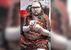 Prepping my toy for a quick prostate massage