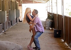 Busty Blonde Babe - Barnyard Bangin UK - Big tits