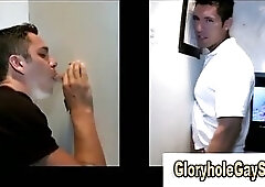 Gloryhole babe lures straight guy