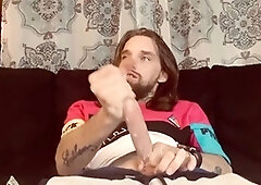 Cash makes me orgasm - Solo male masturbation - Big white cock cums all over thousands of dollars starring Allyn-Michael