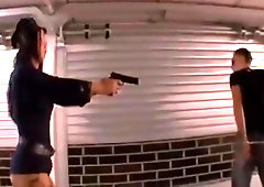 cute Threeway bang With TS Cop