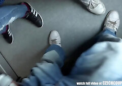 Foursome Sex in the train with swingers