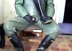 Jack Off in green rubber.