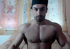 Mike Milan Stripping, Flexing, Posing, and Jacking Off