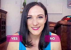 Cutie with red lips Clara Dee shows how to suck a big cock