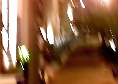 Ebony shemale walks the streets before a solo masturbation session