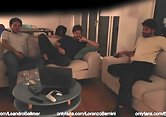 straight friend jerks off with gay couple - real amateur