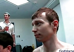 Two straight guys getting gay hazed under shower