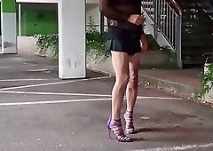 my shortest skirt and most transparent blouse