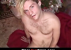 Good looking alt gay dude grabs his thick dick and jerks off intensely and shoots his load