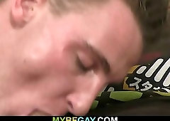 She finds him with a dick in the ass!