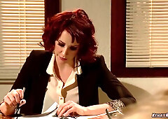 Employment Recruiter Whips Blonde Milf