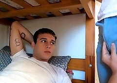Bunk-bed, roommate, oral pleasure