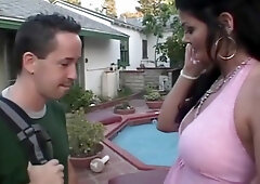 Johnny Thrust In Big Boobs Sexy Milf Fucking In The Garden