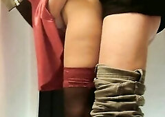 Cheating wife gets a quick standing bang with coworker in the storage room