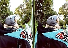 Twinkyhornyboi gets wild with big gay dildos in the woods