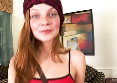 Redhead Coed Indiana Dances Until She Gets Undressed!