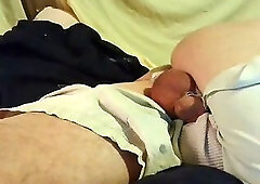 dildo fucked sub hole in ripped open shorts