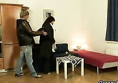 That Guy drills her chubby old vagina