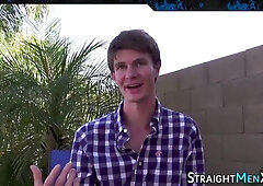 Watch this kinky amateur twink get a hot finish from straight stud in POV