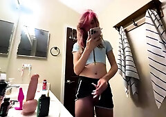 Solo ladyboy masturbation