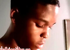 Tattooed First-Timer Ricco has BIG BLACK COCK Bj'ed by Mature Gays