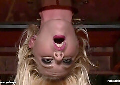 Busty Bound Blonde Group Public Anal