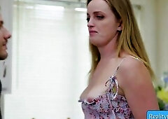 Lustful breasty wife longing her hubby's weenie and get her bush licked previous to screwing