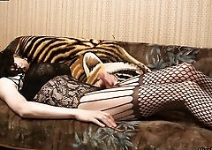 Crossdressers woke up and masturbated