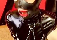 Latex Slavegirl Ring Gagged And Drooling