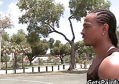 White baseball dude gets to suck 2 huge cocks