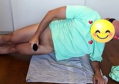 Man masturbating, gay kink, cum sock