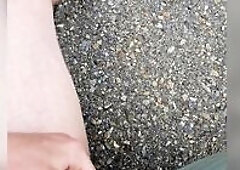 Cute Ladyboy Smokin' and Masturbate in Public!