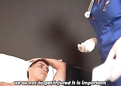 The patient with a biggest dick - physical exam by the redheaded doctor with giant boobs