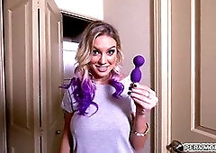 Perv mom caught by her step son playing herself with his sex toy!