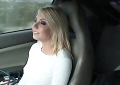 Horny blonde behind the scenes