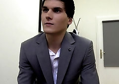 Good-looking guy gest ready to swallow cum