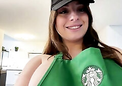 Facefucking, Unfathomable Mouth, Snatch Licking And Coarse Sex With The Large Booty Barista And Her Large Tits - Luna Doll