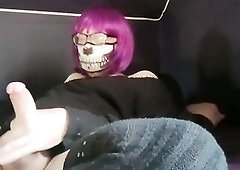 jerking off my hard schlong until I cum over and over afresh. blasting thick, soaked ropes all over my couch and still dont stop.