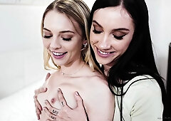 Lily Larimar and Jazmin Luv are getting pleasure on the sofa