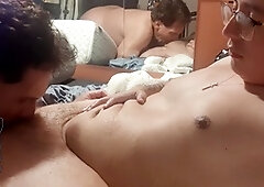 My naughty nurse loves to suck on my hard cock