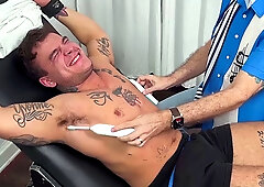 Tattooed Stud Tries On Tickling Audition