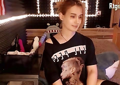 slender russian tranny goddess Akila tugging her big dick online