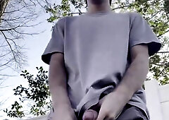 Bashful Twunk Urinating Outdoors in Public and Lovin’ it