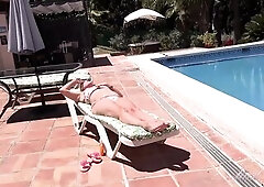Breasty Older mother I'd like to fuck Maggie Moon goes slim dipping, then masturbates by the pool. This babe takes off her bikini, pulls out her 
