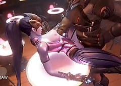 Wild bar fuckfest featuring Widowmaker from Overwatch