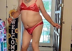 Sissy Lilee Pink Silk Panty Dance