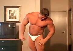 David Riley poses and takes a shower