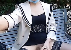 Asian public bench cum