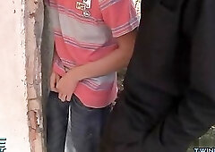 Brunette twinks threesome and facial